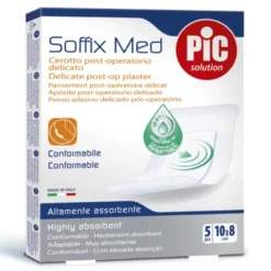 Pic Soffix Med - Cerotto post-operatorio delicato 10x8 cm, 5 medicazioni