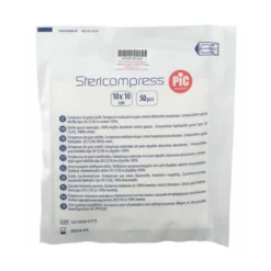 Pic Stericompress - Garza compressa sterile per medicare le ferite, 50 compresse da 10x10 cm