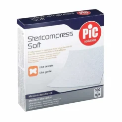 Pic Stericompress Soft - Compresse in TNT sterili per la medicazione 10x10 cm, 100 compresse