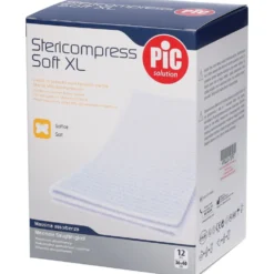 Pic Stericompress Soft XL - Compresse in TNT sterili per la medicazione 36x40 cm, 12 compresse