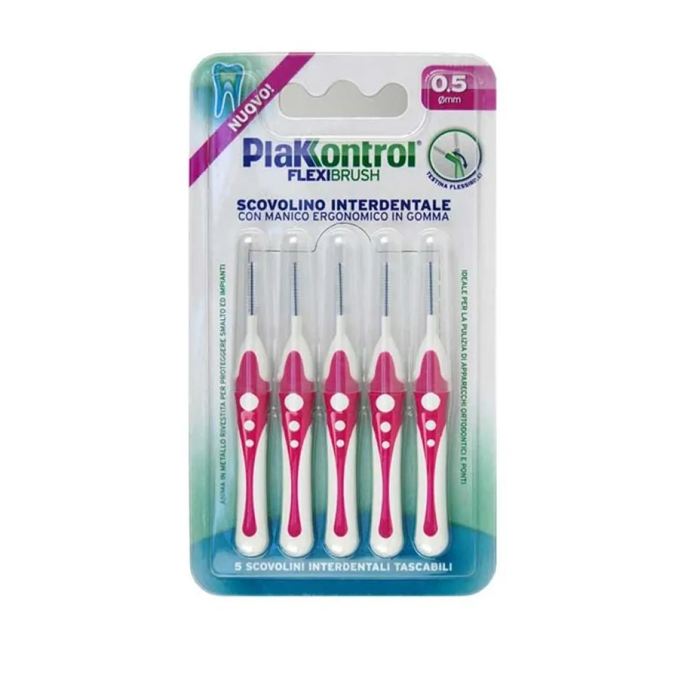Plakkontrol Flexi Brush Scovolino Interdentale Flessibile 0,5mm, 5 Pezzi