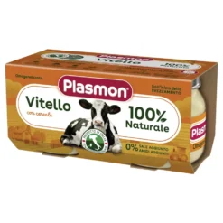 Plasmon omogeneizzato carne di vitello - Alimento per lo svezzamento, 2 vasetti da 80 g