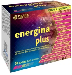 Polaris Farmaceutici Energina plus - Integratore di magnesio e potassio per l'energia, 30 bustine