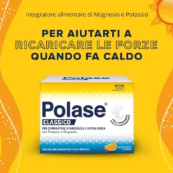 Polase Classico Arancia - Integratore di potassio e magnesio per la stanchezza, 24 bustine