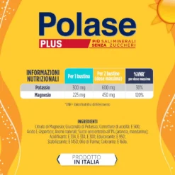 Polase Plus Integratore alimentare di Potassio e Magnesio Senza Zuccheri Gusto Arancia e Mandarino, 36 Bustine