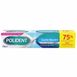 Polident Adesivo per Protesi Dentale Tenuta Giornaliera Gusto Neutro, 70g