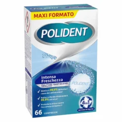 Polident Intensa Freschezza Pulitore Protesi Dentale 4 in 1, 66 Compresse