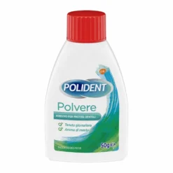 Polident Polvere Adesivo per Protesi Dentale Tenuta Giornaliera Gusto Menta, 50g