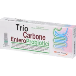 Pool Pharma Trio Carbone EnteroProbiotici - integratore alimentare per l'intestino, 7 flaconcini