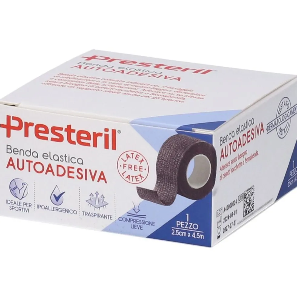 Presteril Benda Elastica Autoadesiva 2,5cm x 4,5m colore Nero