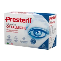 Presteril Salviette Oftalmiche - Garze sterili in cotone per l'igiene perioculare, 20 salviette