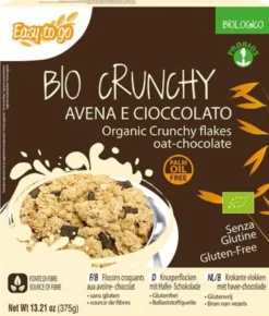 Probios Easy To Go Bio Crunchy - Cereali bio avena e cioccolato senza glutine, 375 g