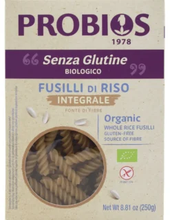 Probios Rice&Rice - Fusilli di riso integrale senza glutine, 250 g