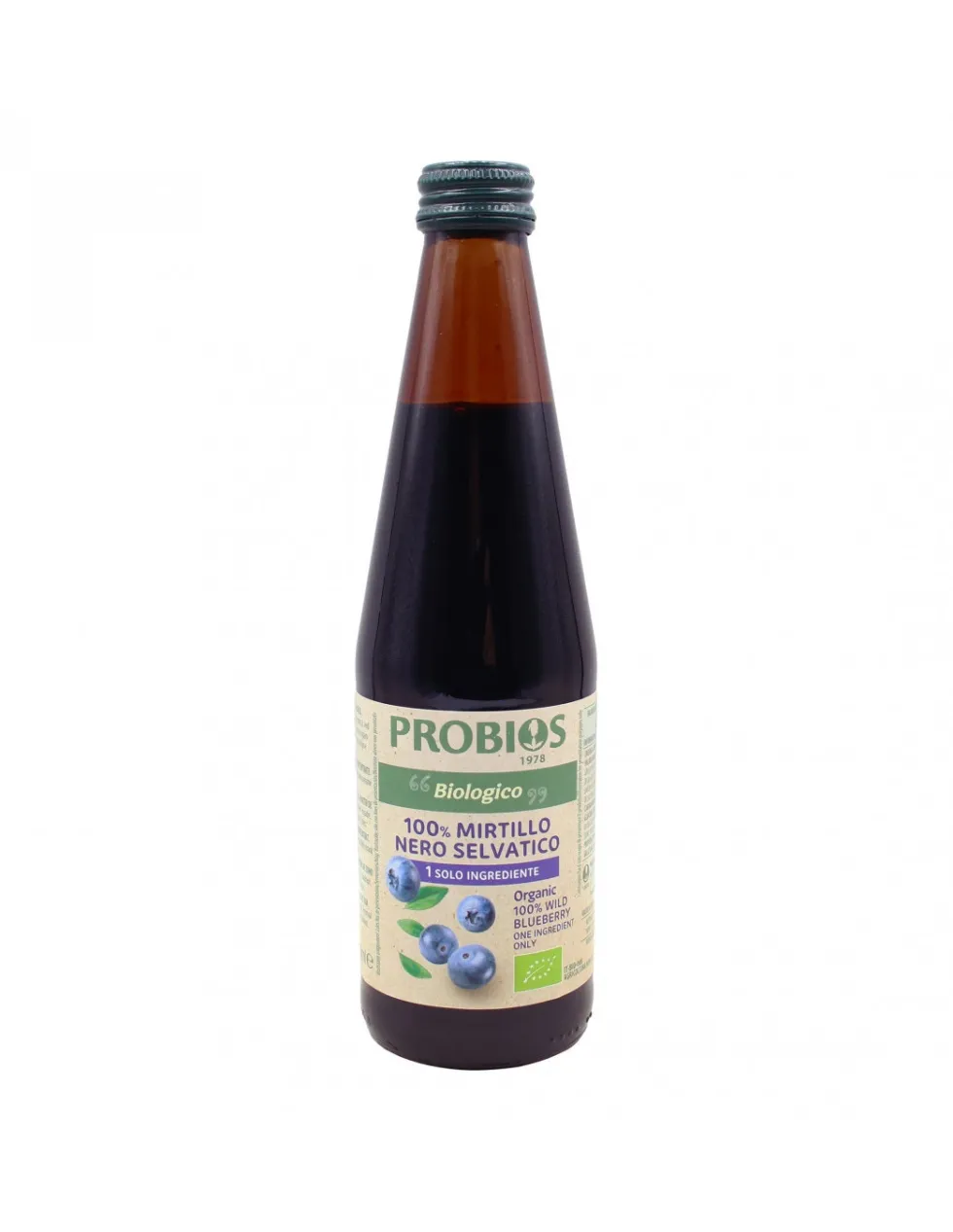 Probios Succo di mirtillo - Succo biologico per la glicemia e le vie urinarie, succo Probios 330 ml