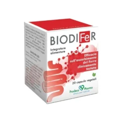 Prodeco Pharma BIODIFeR Integratore Assorbimento del Ferro, 20 Capsule