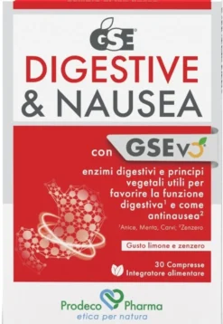 Prodeco Pharma GSE Digestione e Nausea - Integratore per la digestione e la nausea, 30 compresse