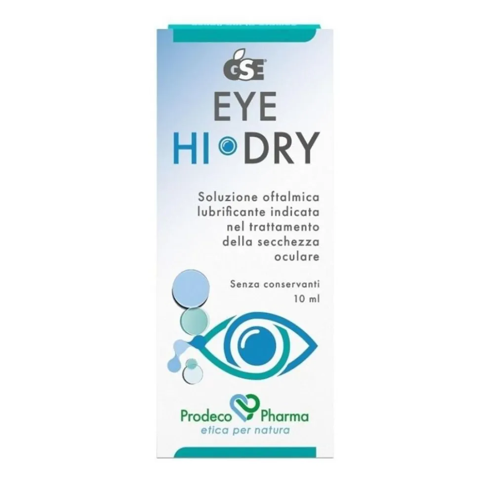 Prodeco Pharma Gse Eye Hi-Dry - Soluzione oftalmica lubrificante per secchezza oculare, 10 ml
