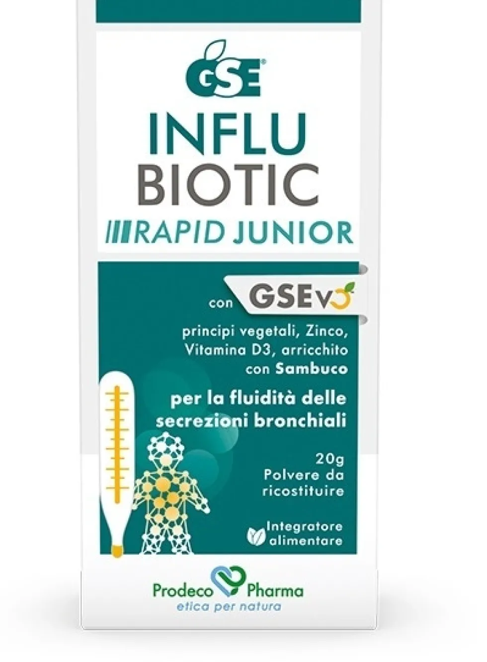 Prodeco Pharma GSE Influbiotic Rapid Junior - Integratore per le difese immunitarie, 20 g