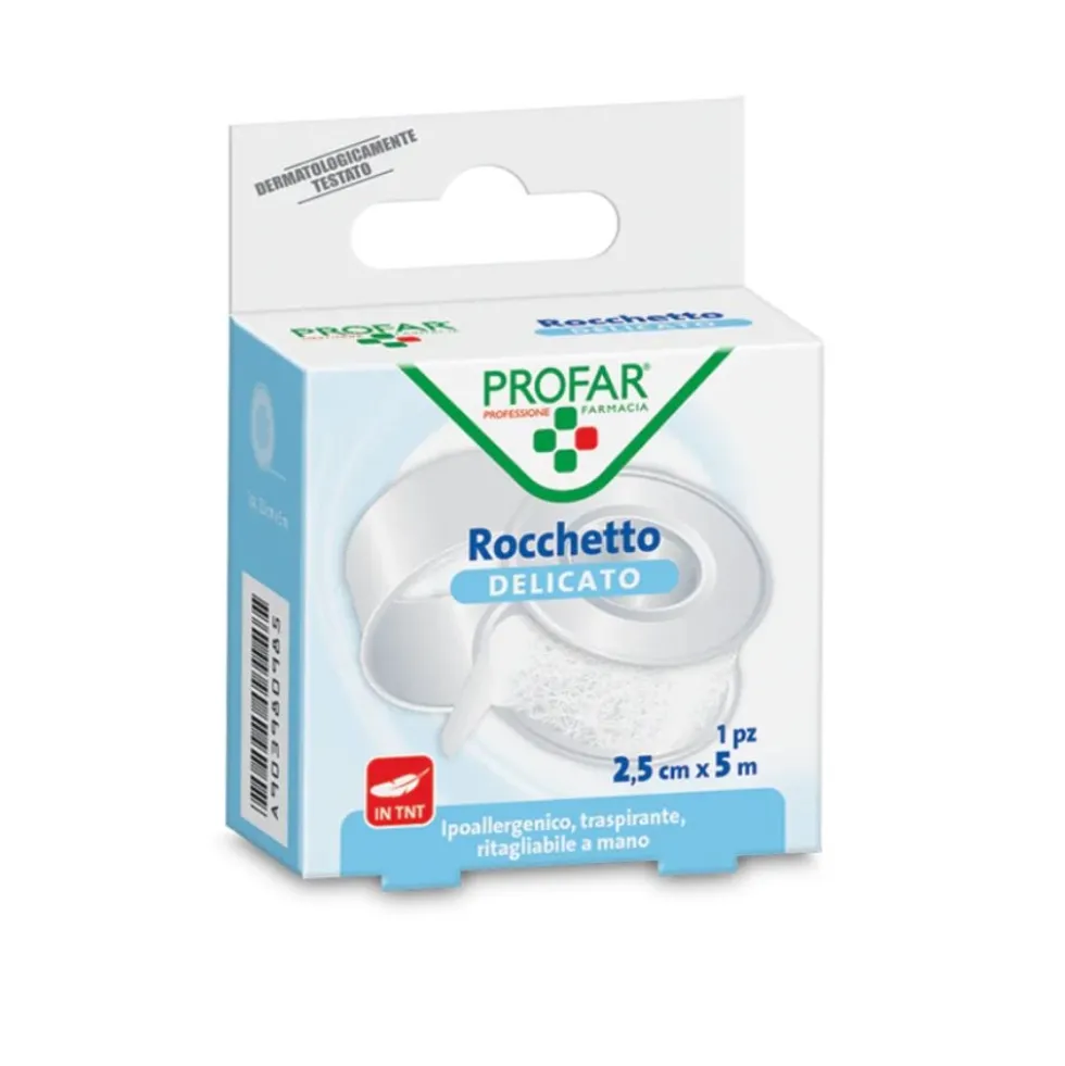 Profar Cerotto Rocchetto Delicato in TNT Bianco 2,5cm x 5m, 1 pezzo