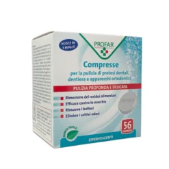 Profar Compresse Pulenti - Detergente per protesi dentali e apparecchi ortodontici, 56 compresse