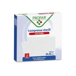 Profar Compresse Sterili in Cotone per Medicazioni 10x10 cm, 100 compresse
