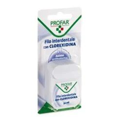 Profar Filo Interdentale con Clorexidina - Filo interdentale cerato ad azione antibatterica, 50 m
