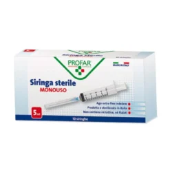 Profar Siringa Sterile Monouso - Siringa con ago extra fine per iniezioni, 10 pezzi da 5 ml