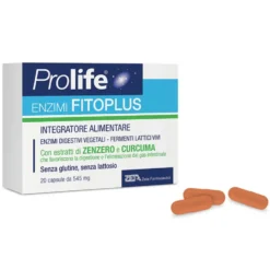 Prolife Enzimi Fitoplus Integratore di Enzimi Digestivi e Fermenti, 20 Capsule