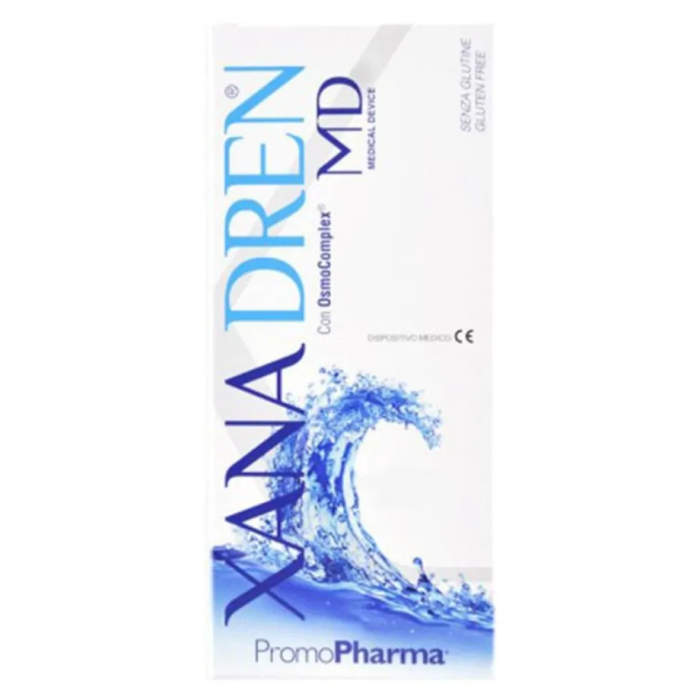 PromoPharma Xanadren MD - Integratore drenante all'arancia per la ritenzione idrica, 10 stick