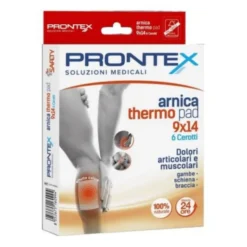 Prontex Arnica Thermo Pad Cerotti Dolori Articolari e Muscolari Gambe Schiena Braccia Misura 9 x 14 cm, 6 Cerotti