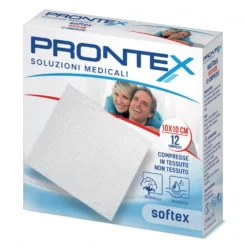 Prontex Softex Garza in Tessuto Non Tessuto 10 x 10 cm, 12 Compresse Sterili