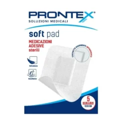 Prontex Soft Pad Medicazione Adesiva Sterile con Cuscinetto Assorbente Misura 10 x 6 cm, 5 Pezzi