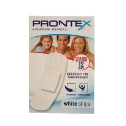 Prontex Strisce bianche - Cerotti grandi per la protezione delle ferite superficiali, 12 pezzi