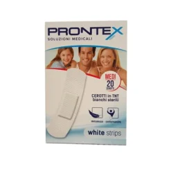 Prontex White Strips - Cerotti sterili per la protezione delle ferite, 20 pezzi medi