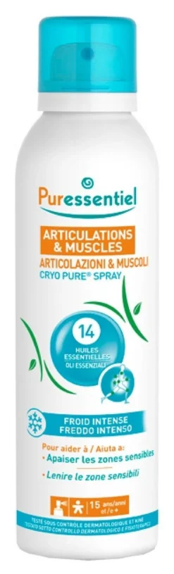 Puressentiel Articolazioni Pure Cryo - Spray ad effetto freddo per muscoli e articolazioni, 150 ml