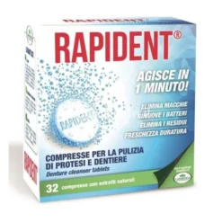 Rapident Compresse Pulitore Protesi Pulizia Dentiera, 32 Compresse