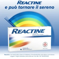 Reactine Compresse - Antistaminico per la rinite allergica e la congestione nasale, 6 compresse