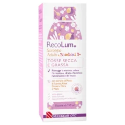 Recordati RecoLum - Sciroppo per la tosse secca e grassa con altea e muco di lumaca, 150 ml