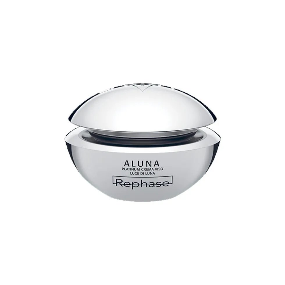 Rephase Aluna Platinum - Crema viso antietà e illuminante contro i segni del tempo, 50 ml