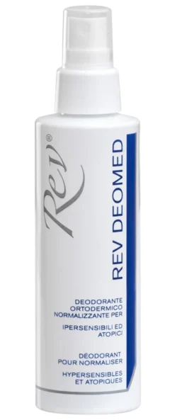 Rev Pharmabio Rev Deomed - deodorante in spray senza profumo per le pelli sensibili, 125 ml