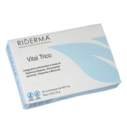 Riderma Vital Trico - Integratore per crescita capelli per contrastare la caduta, 30 compresse