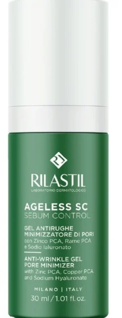 Rilastil Ageless Gel Antirughe - Gel viso opacizzante per minimizzare i pori, 30 ml