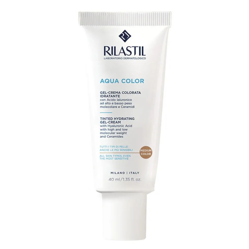 Rilastil Aqua Color - Gel Crema Colorata Idratante Colore Medium, 40ml