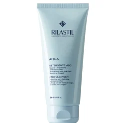 Rilastil Aqua Detergente Viso - Gel detergente idratante per tutti i tipi di pelle, 200 ml