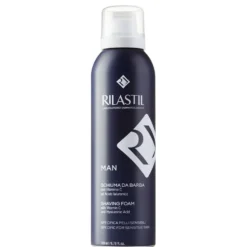 Rilastil Man - Schiuma da barba lenitiva ed emolliente per le pelli sensibili, 200 ml