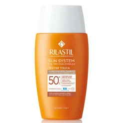 Rilastil Sun System Water Touch Color SPF50+ - Fluido solare viso colorato per pelli miste, 50 ml