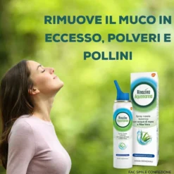 Rinazina Aquamarina Spray Nasale Isotonico Intenso Lavaggio Nasale, 100ml