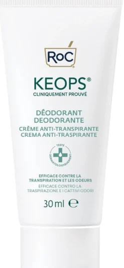 RoC Keops - Deodorante in crema antitraspirante per le pelli sensibili, 30 ml