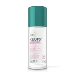 RoC Keops Sensitive - Deodorante roll-on 48h per la pelle sensibile senza alcol e profumo, 30 ml