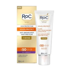 Roc Soleil Protect - Fluido Viso Uniformante Colorato Anti-Macchie SPF50+, 50ml